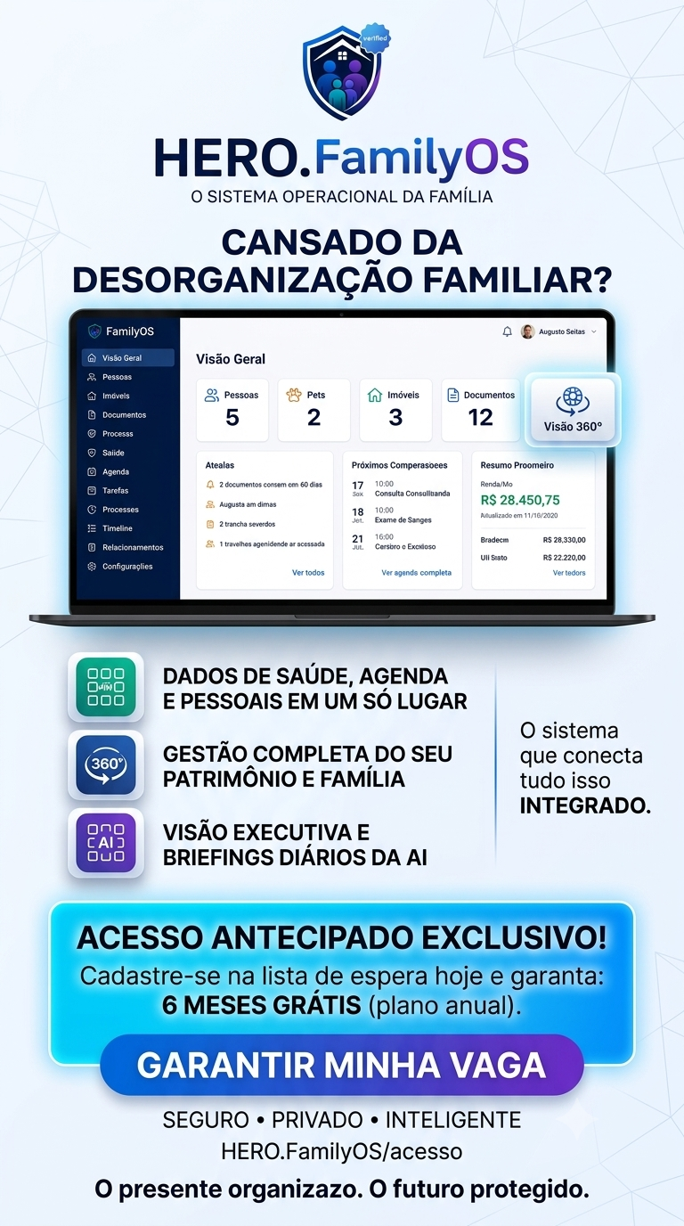Dashboard HERO.FamilyOS - Visão 360°